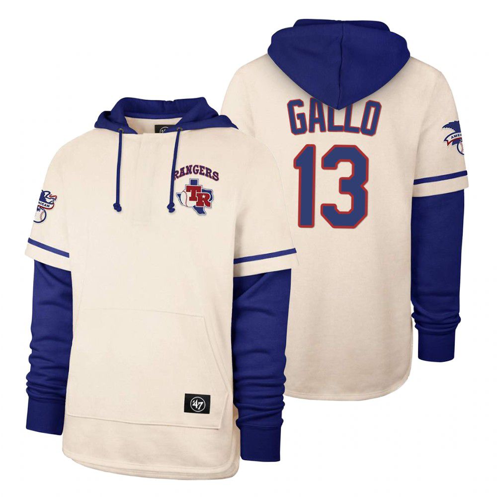 Men Texas Rangers #13 Gallo Cream 2021 Pullover Hoodie MLB Jersey->pittsburgh pirates->MLB Jersey